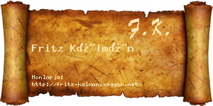 Fritz Kálmán névjegykártya